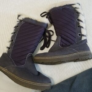 Nib Bearpaw Purple Winter Thick Soft Sheepskin Fur Snow Boots 1268W Baltoe size8